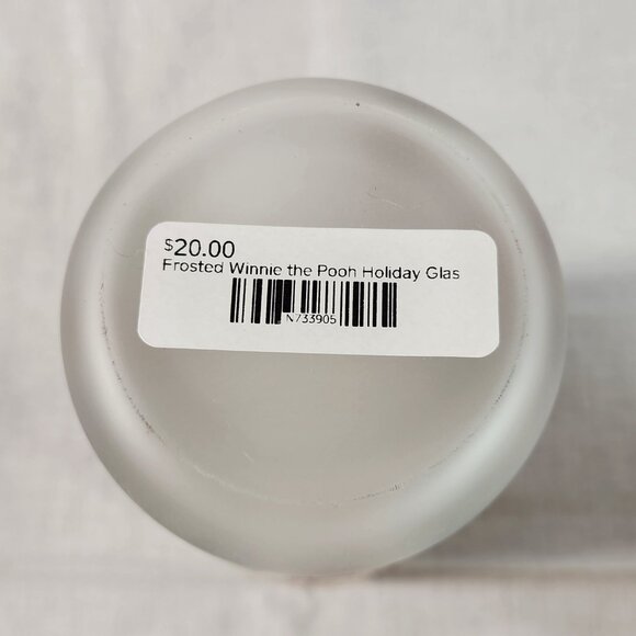 Christmas Winnie The Pooh Frosted Glass Tumbler 6 Inches New With Tags Fast Ship - Picture 12 of 14